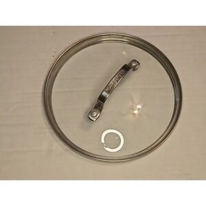 Cuisinart 7" Glass Replacement Lid Stainless Steel Rim Pot Pan Cover 18cm